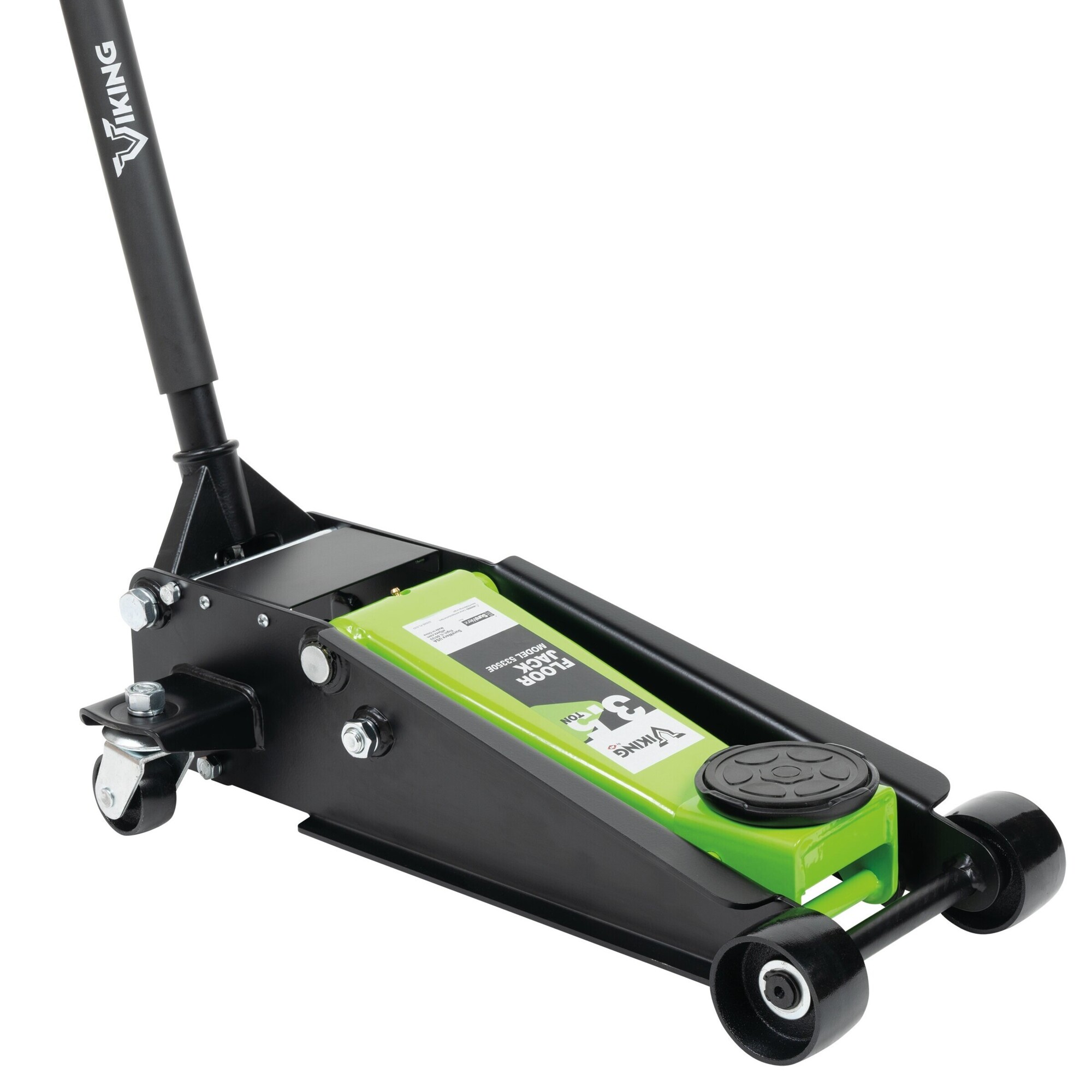 Viking by American Forge & Foundry - Floor Jack - 3.5 Ton Capacity - Lightning™ Lift - Short Chassis - 2 pc Handle - 4.5" Min H to 18.3" Max H - Model # 53350E
